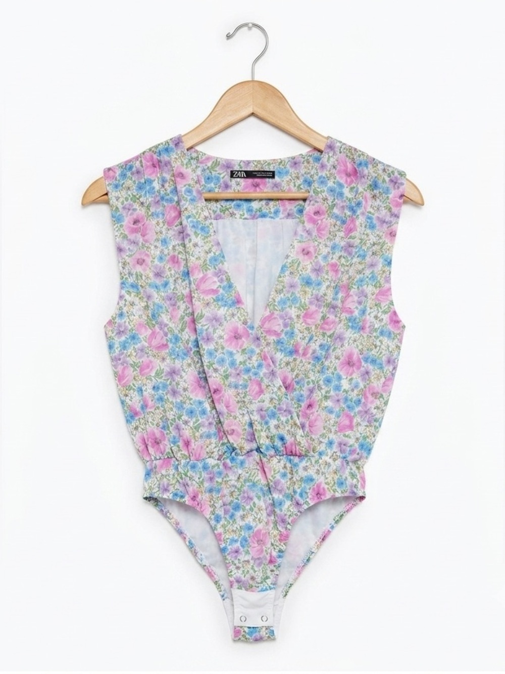 Zara Small Blouse Bodysuit Spring Flowers NWOT